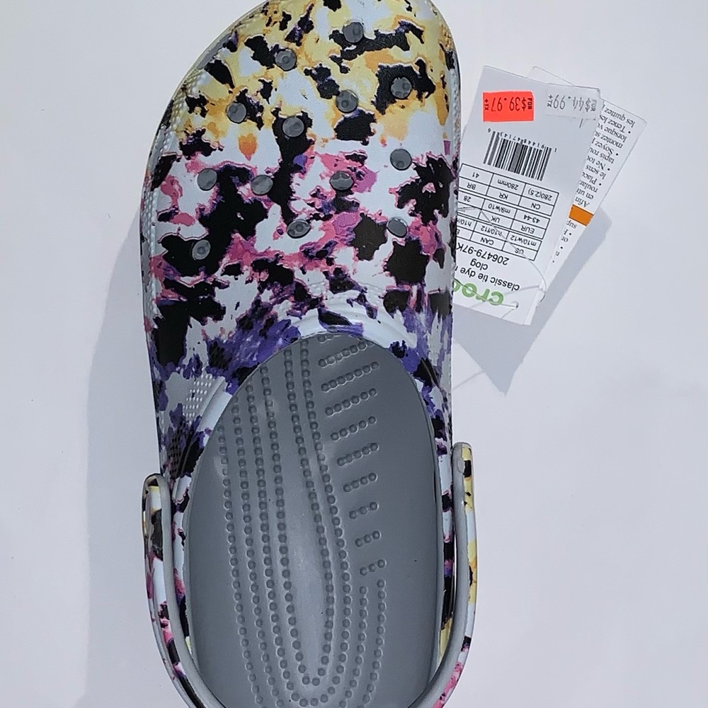ADULTS' CROCS UNICORN COLOR TIE DYE PRINT CLOGS